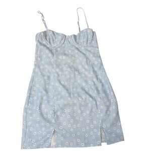 Princess Polly Blue Daisy Print Mini Dress Size US 6